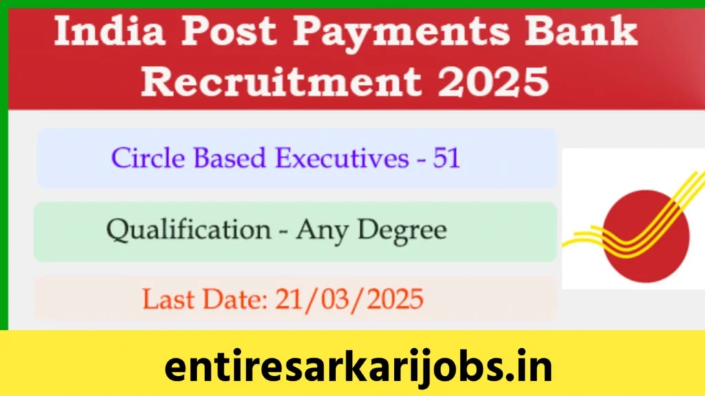India Post Payments Bank (IPPB) Circle Based Executive Recruitment